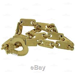 Rare CARTIER Fidelity 18k Yellow Gold Heart Key Bar Link Bracelet