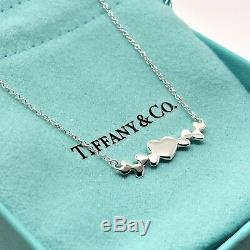 Rare Tiffany & Co Paloma Picasso Silver Multi Heart Cluster Hearts Bar Necklace