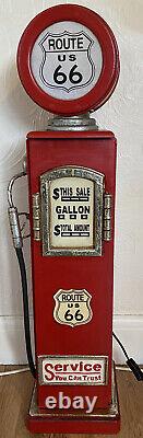 Reclaimed Vintage Retro Fuel Gasoline Pump Route 66 Lamp CD Cabinet Mini Bar