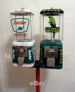 Sinclair + Polly gasoline double gumball machine gas pump bar game room decor
