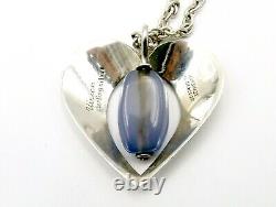 Sterling silver heart necklace by Ulrich of Denmark translucent lavender stone
