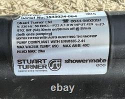 Stuart Turner 46500 Showermate Eco 2 Bar Twin Pump. Only used 2-3 Months
