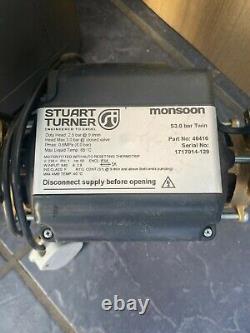 Stuart Turner Monsoon 3 bar twin 46416 shower pump only used 6 months