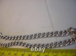 Superb Solid Thick Heavy Silver Original Watch Chain &t-bar & Albert Clasp-14.2