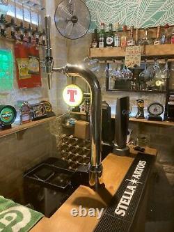 TENNENTS beer pump bar font double badged with light transformer included