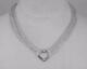 TIFFANY & CO. Multi Chain Mesh Sterling Silver Heart T-Bar Toggle Necklace
