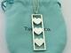 TIFFANY & CO Sterling Silver Triple Heart Bar Pendant Necklace
