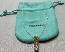 Tiffany & Co. Sterling Silver 925 Paloma Picasso Diamond Heart Bar Necklace