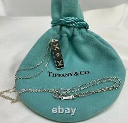 Tiffany & Co Sterling Silver 925 Paloma Picasso XoX Diamond Bar Pendant Necklace