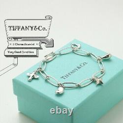 Tiffany & Co. Sterling Silver Elsa Peretti 5 Charm Bracelet Used