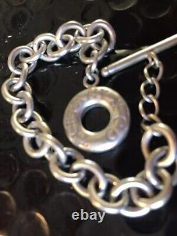 Tiffany & Co Sterling Silver Vintage Toggle T Bar Bracelet. 7.5 Inch