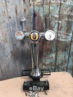 Triple Chrome Beer Pump Font Tap For Pub Mancave Home Bar Fosters John Smiths