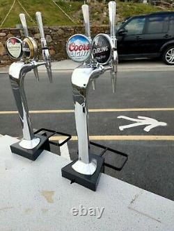 Twin Chrome Double Beer Pump Carling Coors Light man cave home bar garden party