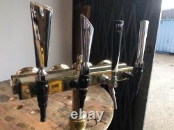 Used- Brass T-BAR pub beer pump 4 tap Font, home bar, man cave