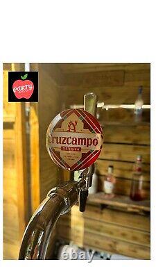 Used But Nice Cruzcampo Chrome Pump Full Set Up Outside Bar Man Cave Mobile Bar