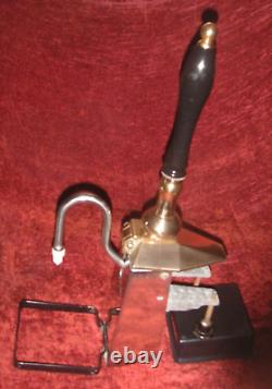 VINTAGE Pub Bar Hand Pull Beer Pump Solid Brass Plinth/Black Handle by Worthside