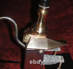 VINTAGE Pub Bar Hand Pull Beer Pump Solid Brass Plinth/Black Handle by Worthside