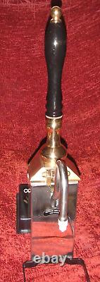 VINTAGE Pub Bar Hand Pull Beer Pump Solid Brass Plinth/Black Handle by Worthside