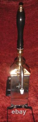 VINTAGE Pub Bar Hand Pull Beer Pump Solid Brass Plinth/Black Handle by Worthside