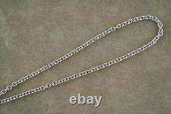 Vintage 9ct White Gold T Bar Puffy Heart Necklace