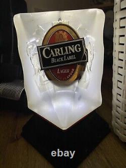 Vintage Carling Black Label Advertising Light Up Home Bar Pub Pump Original Ice