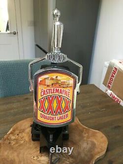 Vintage Castlemaine xxxx beer pump bar font with working light and transformer