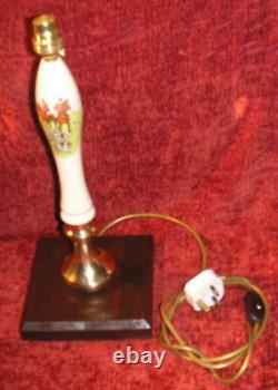 Vintage Hand Pull Beer Pump Handle Table Lamp Hunting Scene Ale Home Bar Light