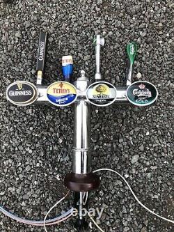 Vintage Pub ManCave Bar 4 Font Handle Taps Beer Guinness, Tetely Angram Pumps