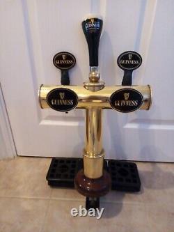 Vintage Solid Brass Guinness Pub Bar 3 Way T Bar Beer Pump Mancave