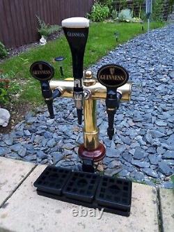 Vintage Solid Brass Guinness Pub Bar 3 Way T Bar Beer Pump Mancave