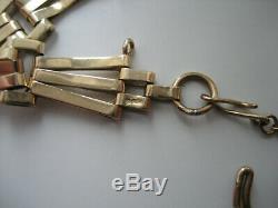 Vtg 9ct 375 Gold 3 Bar Gate Bracelet 11 Gram Heart Lock Safety Chain